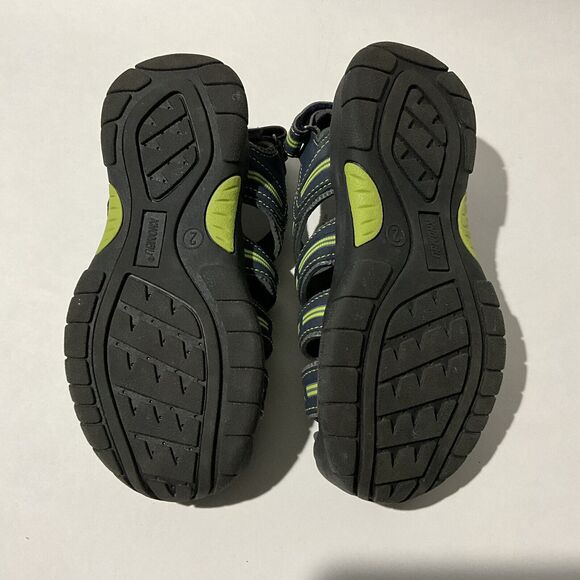 Khombu Sandals Kids Size 2 Gray Green Accents Dillon Breathable Closed Toe - Picture 8 of 11